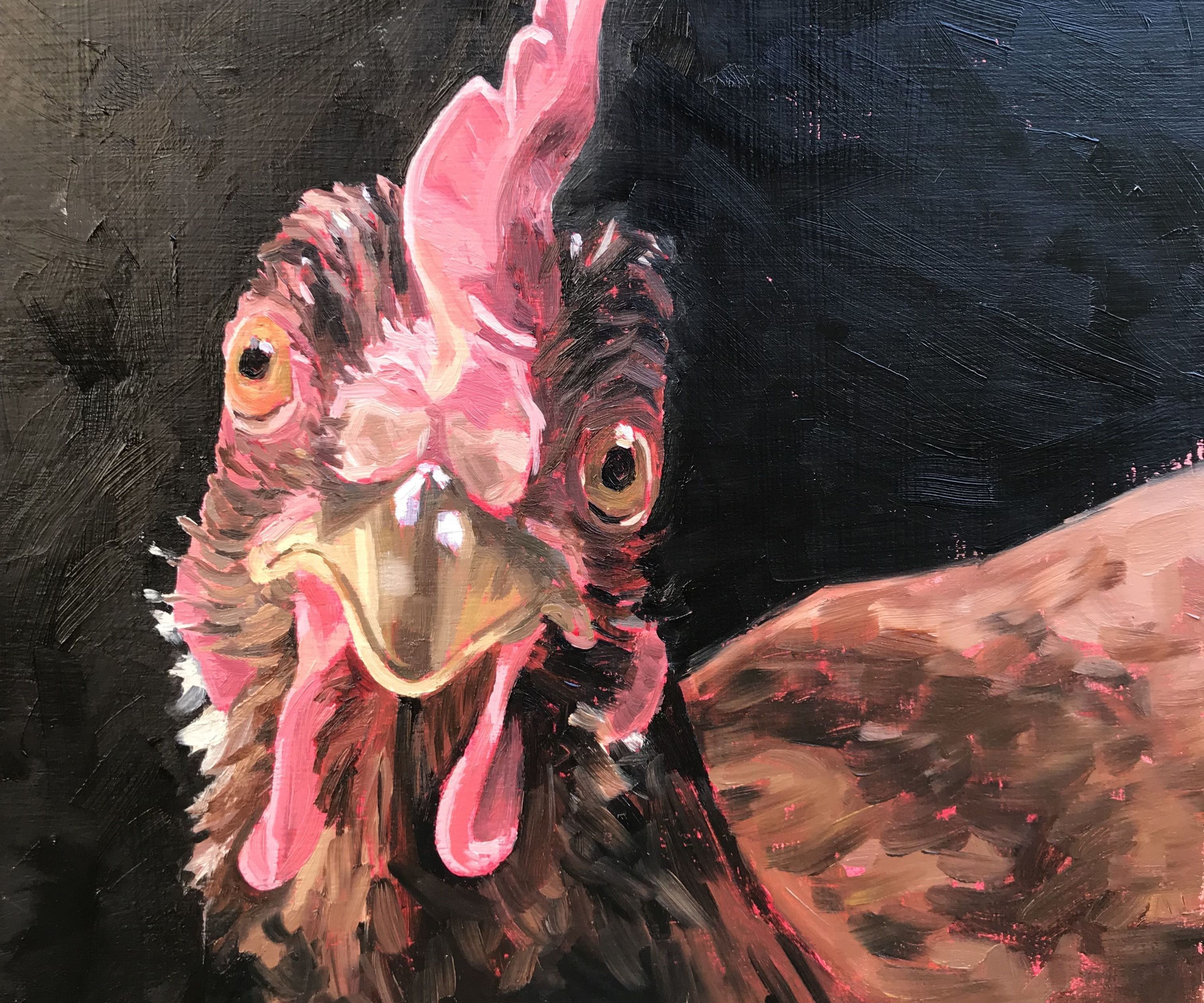 Create an Oil Painting of a Chicken