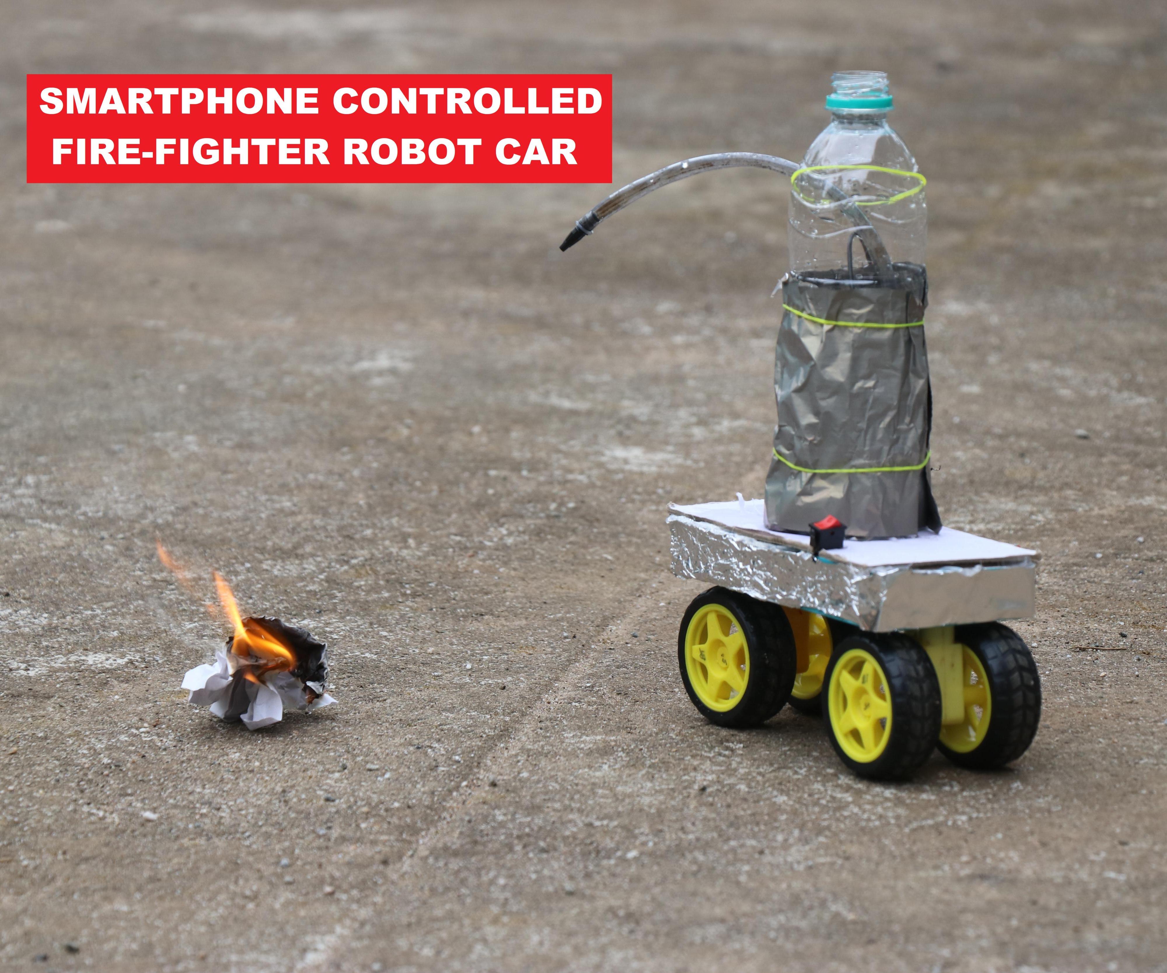 How to Make Smartphone Controlled Fire Fighting Robot Car