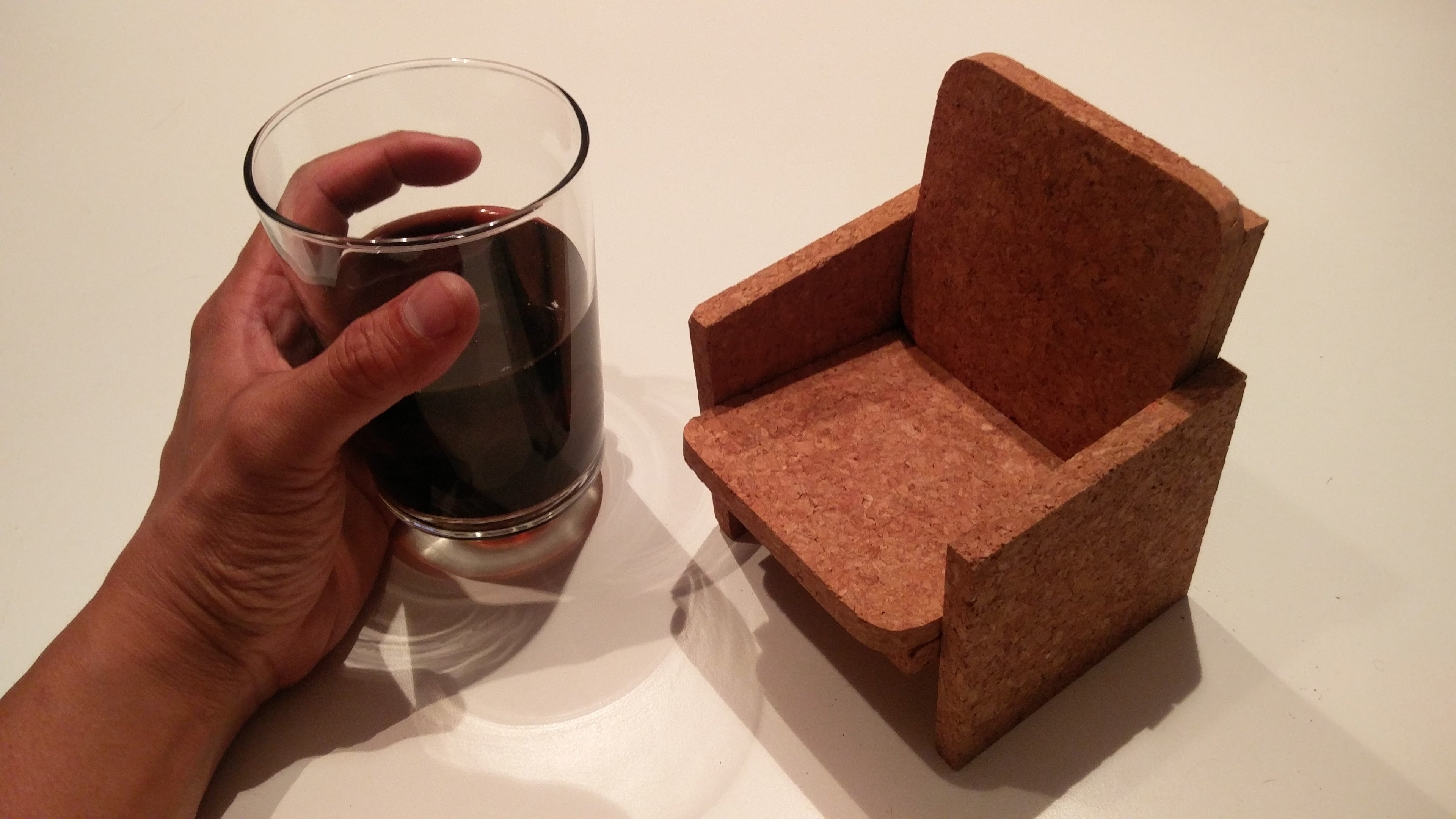 Magnetically Assembled Cork Coaster Mini-Chair