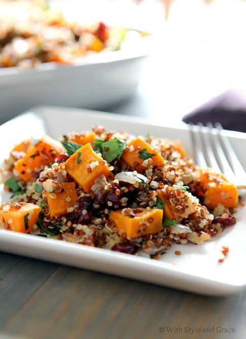 Gluten-free Quinoa With Sweet Potatoes and Dried Cranberry Stuffing