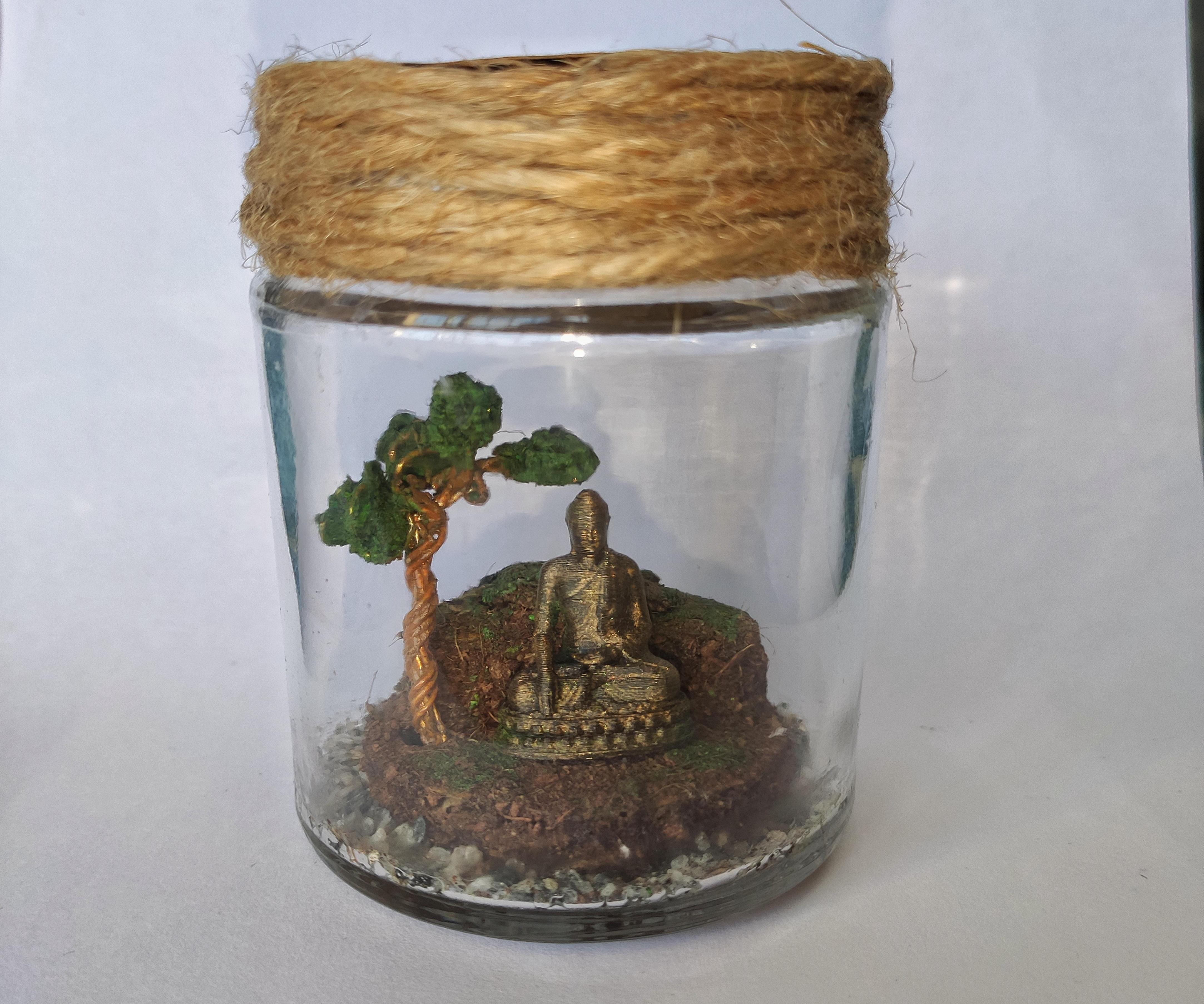 Meditating Buddha in a Bottle 