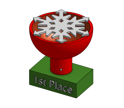 3D Printed Holiday Designed Snowflake Trophy