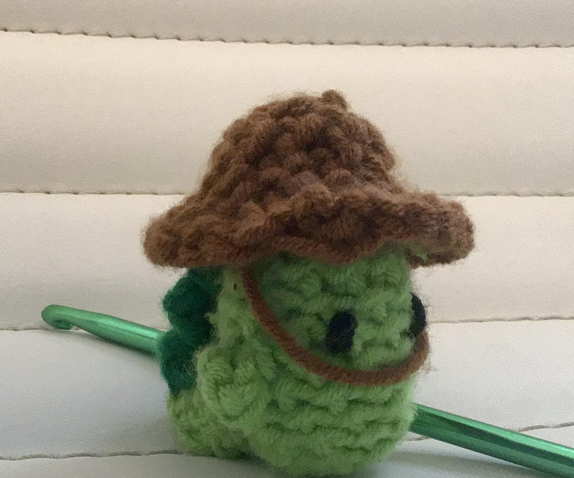 Crocheted Dino With Hat