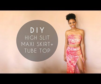 DIY High Slit Maxi Skirt + Tube Top (No Sewing Required)