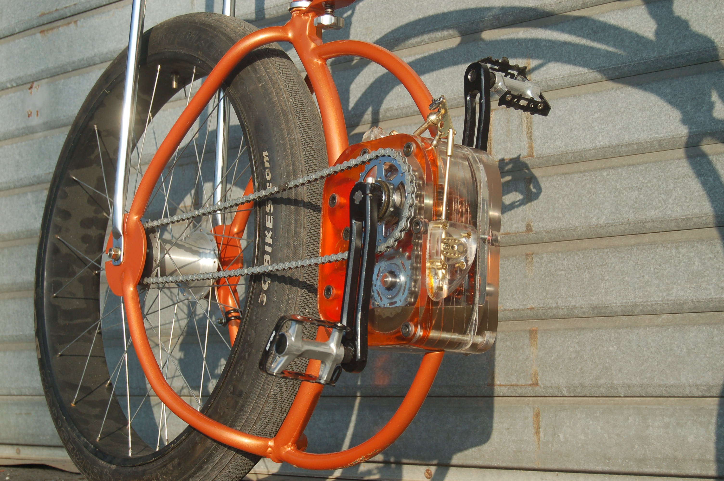 Transparent Gearbox on a Homemade Bicycle