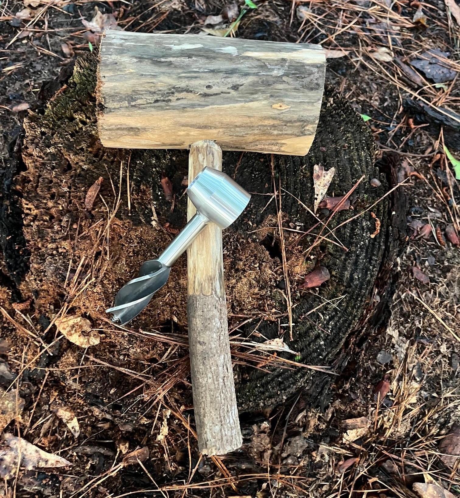 Bushcraft Mallet With a Scotched Eye Auger