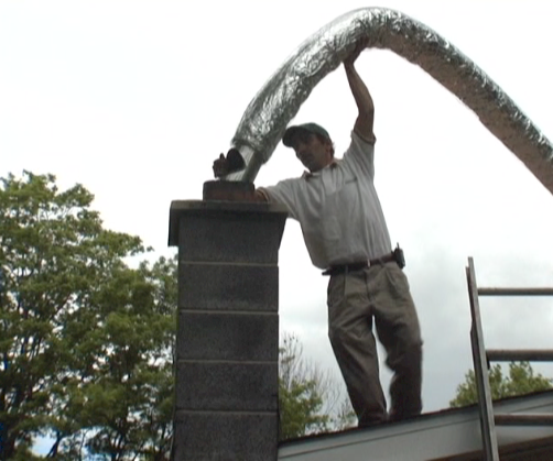 Flexible Chimney Liner Installation