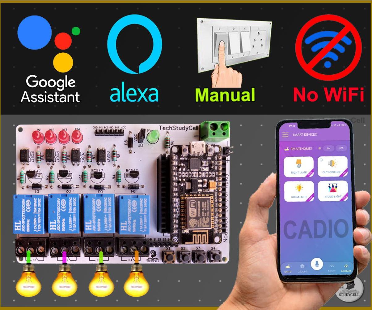 NodeMCU Home Automation Project With Cadio