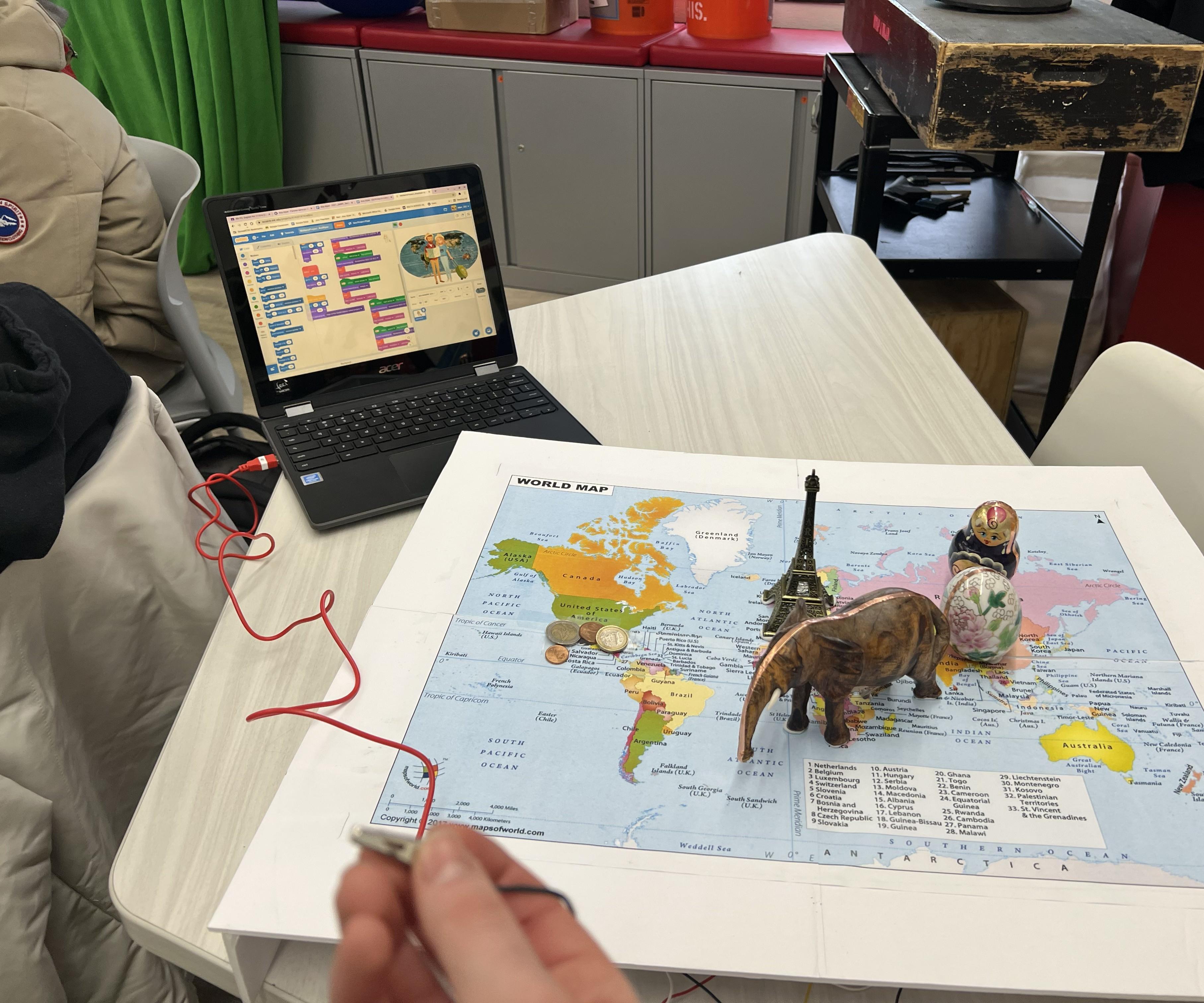 Physical World Language Map With Makey Makey