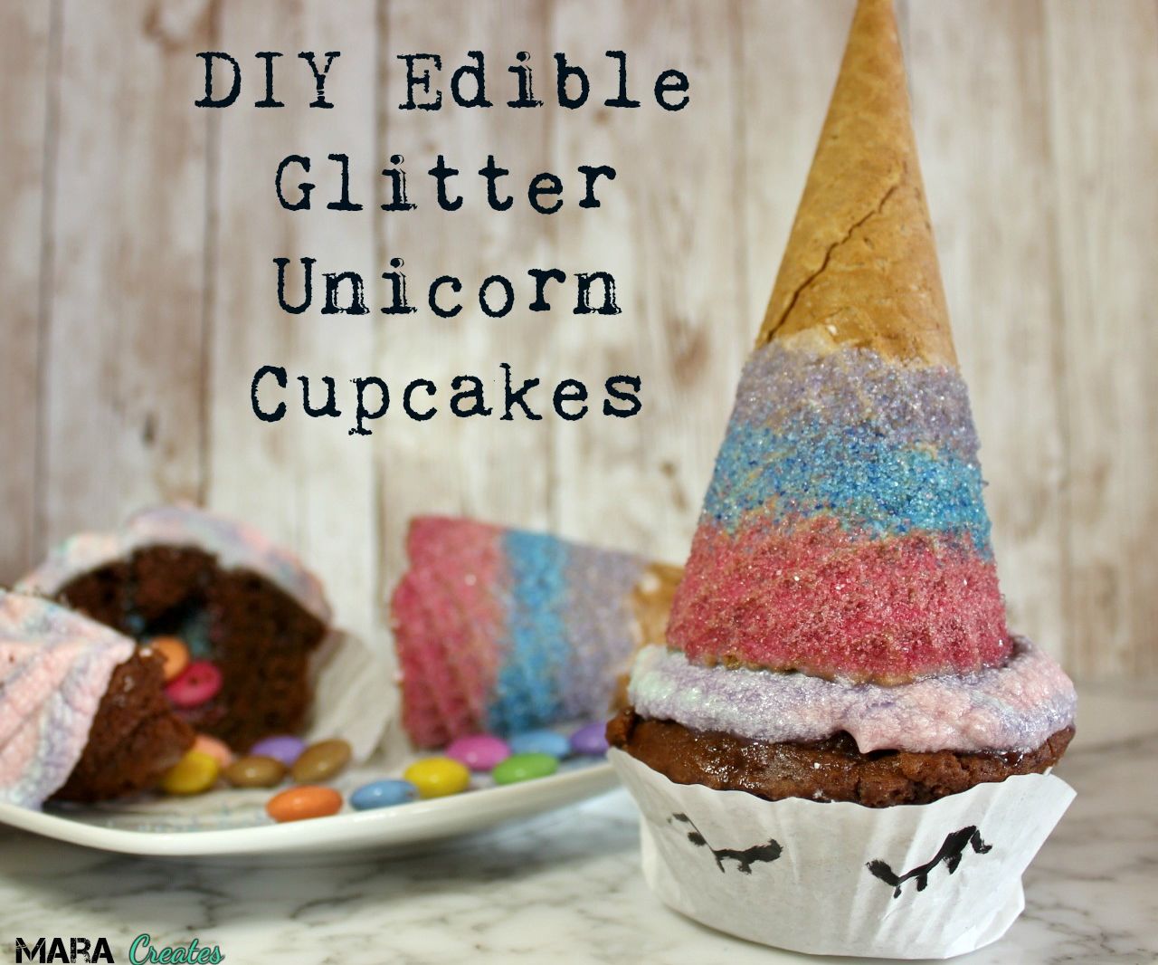 DIY Edible Glitter Unicorn Cupcakes