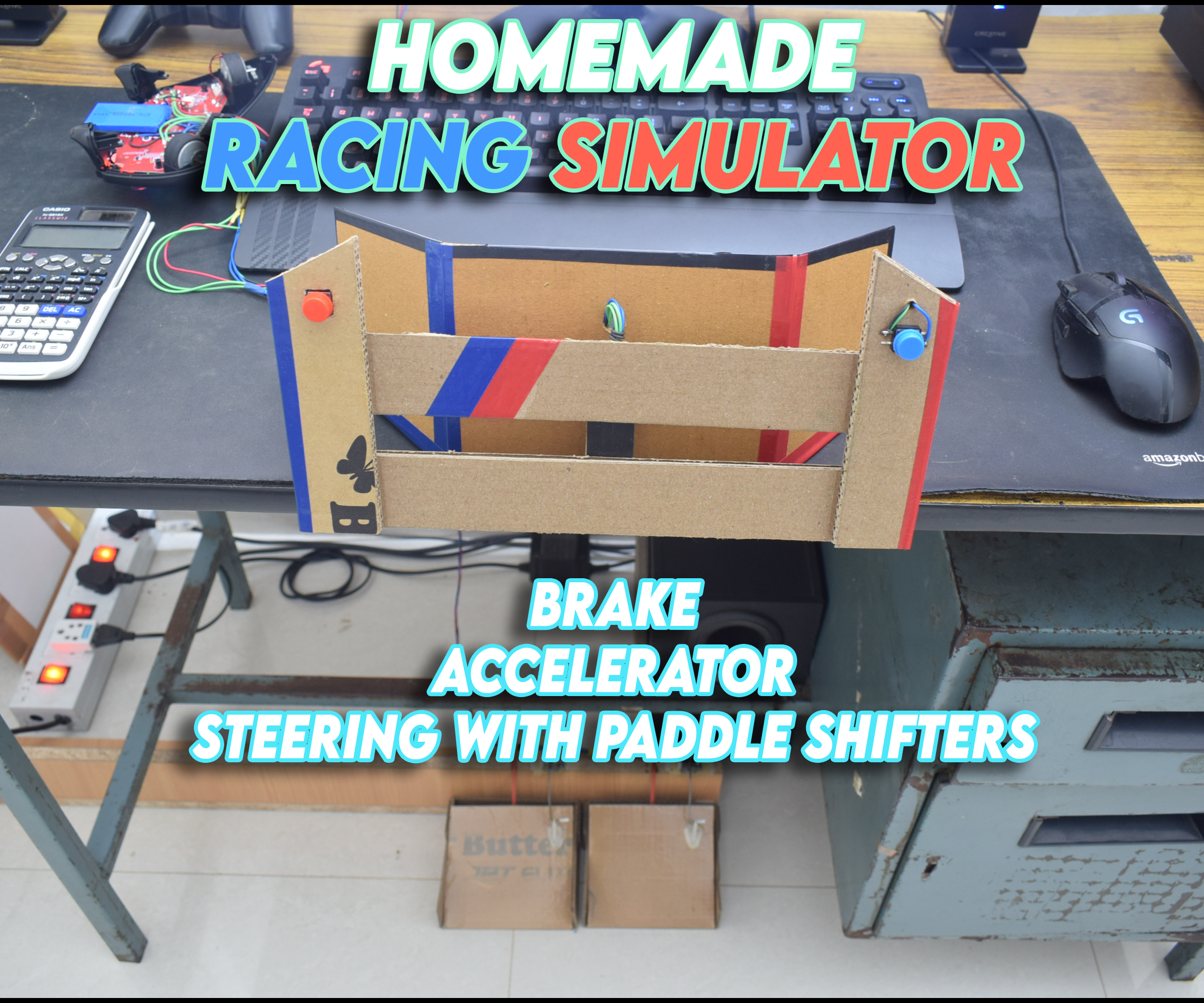 HOMEMADE RACING SIM  (ACCELERATOR  | BRAKE | STEERING) 