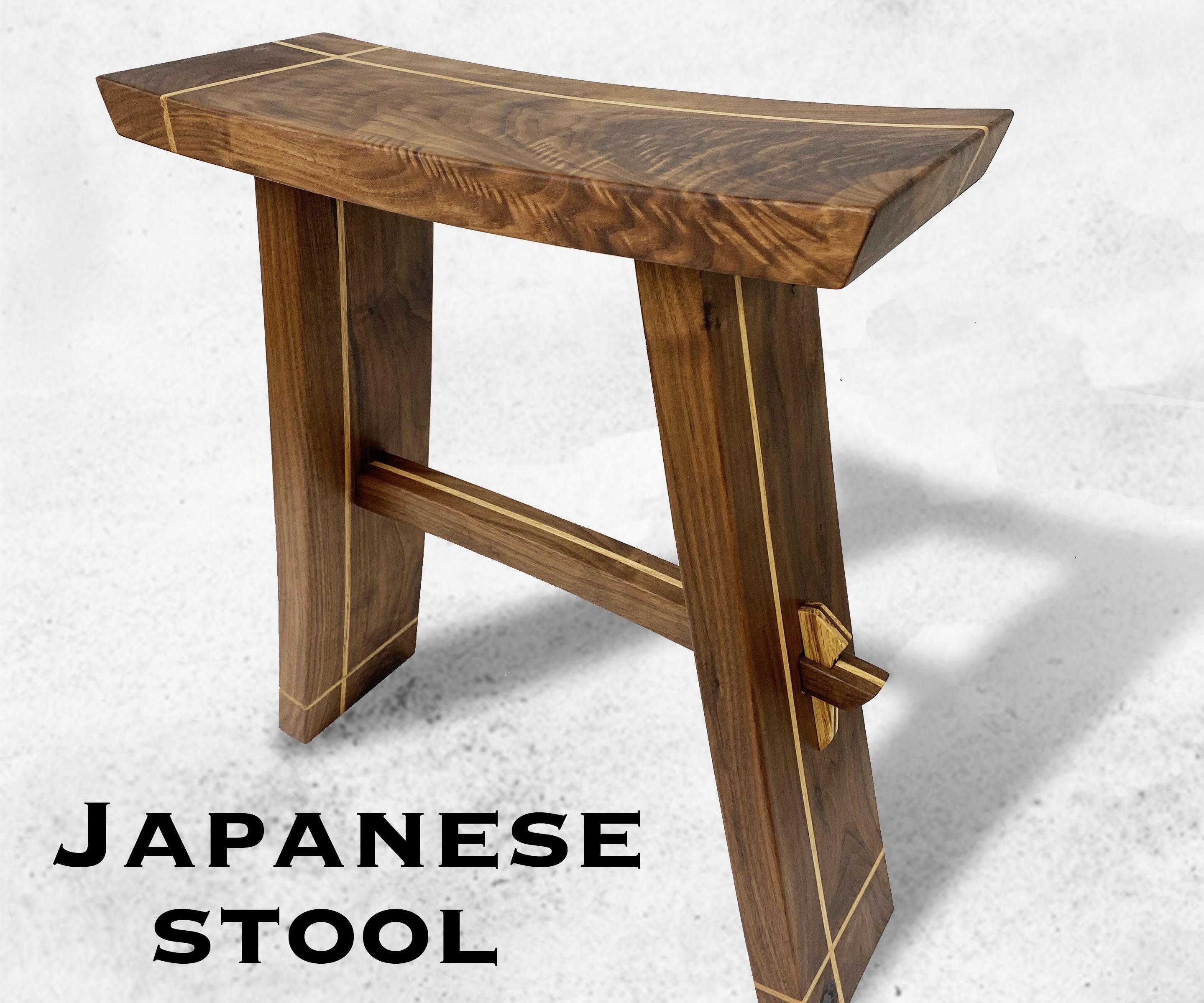 Japanese Barstool With Tusk and Tenon Joint