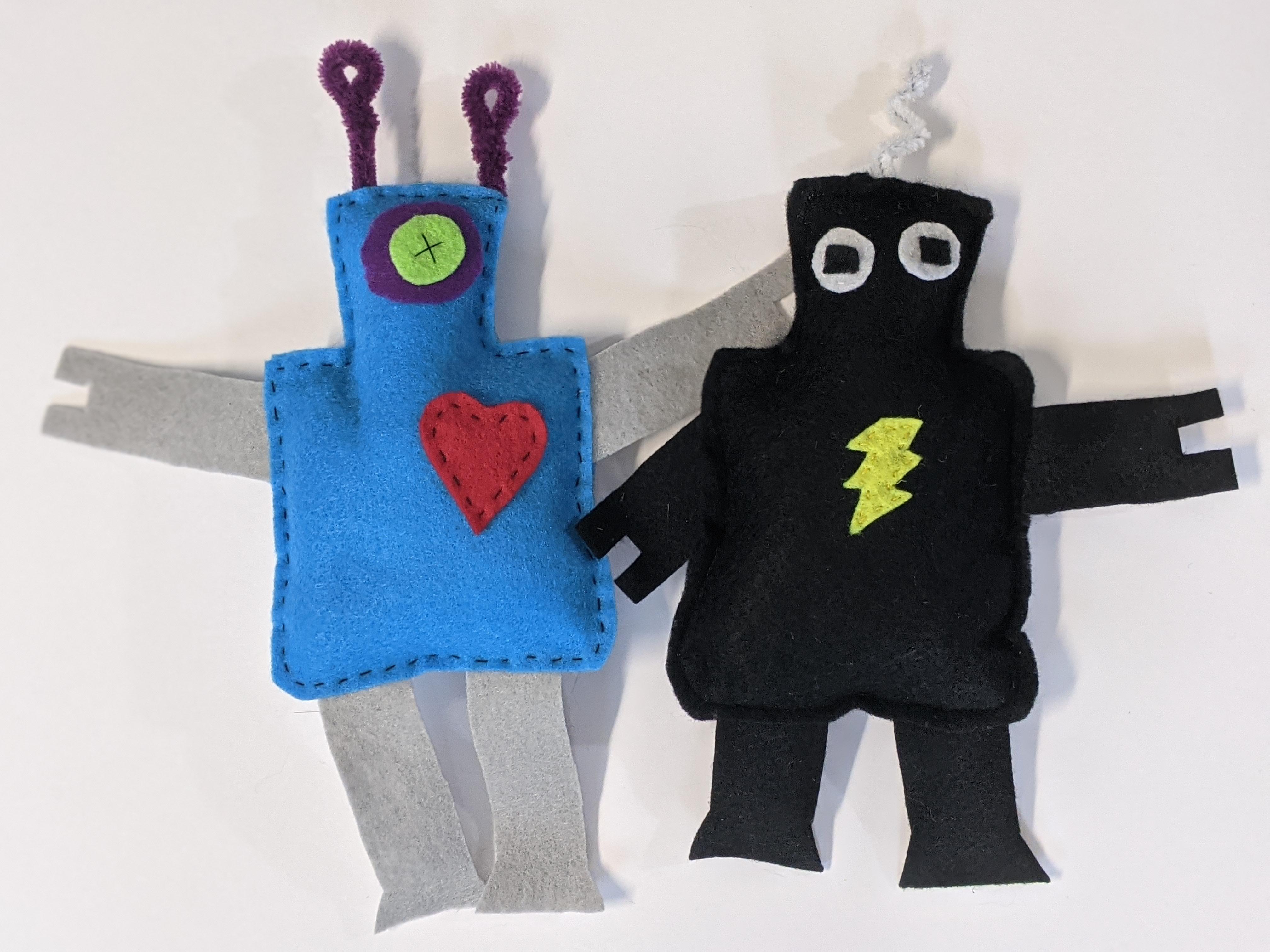 Soft Robot Friends - Good Beginner Sewing Project