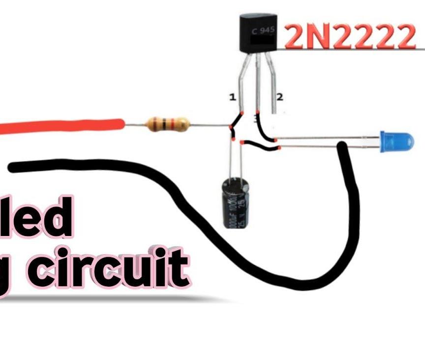 Building a Simple LED Flasher Circuit With 2N2222 NPN Transistor