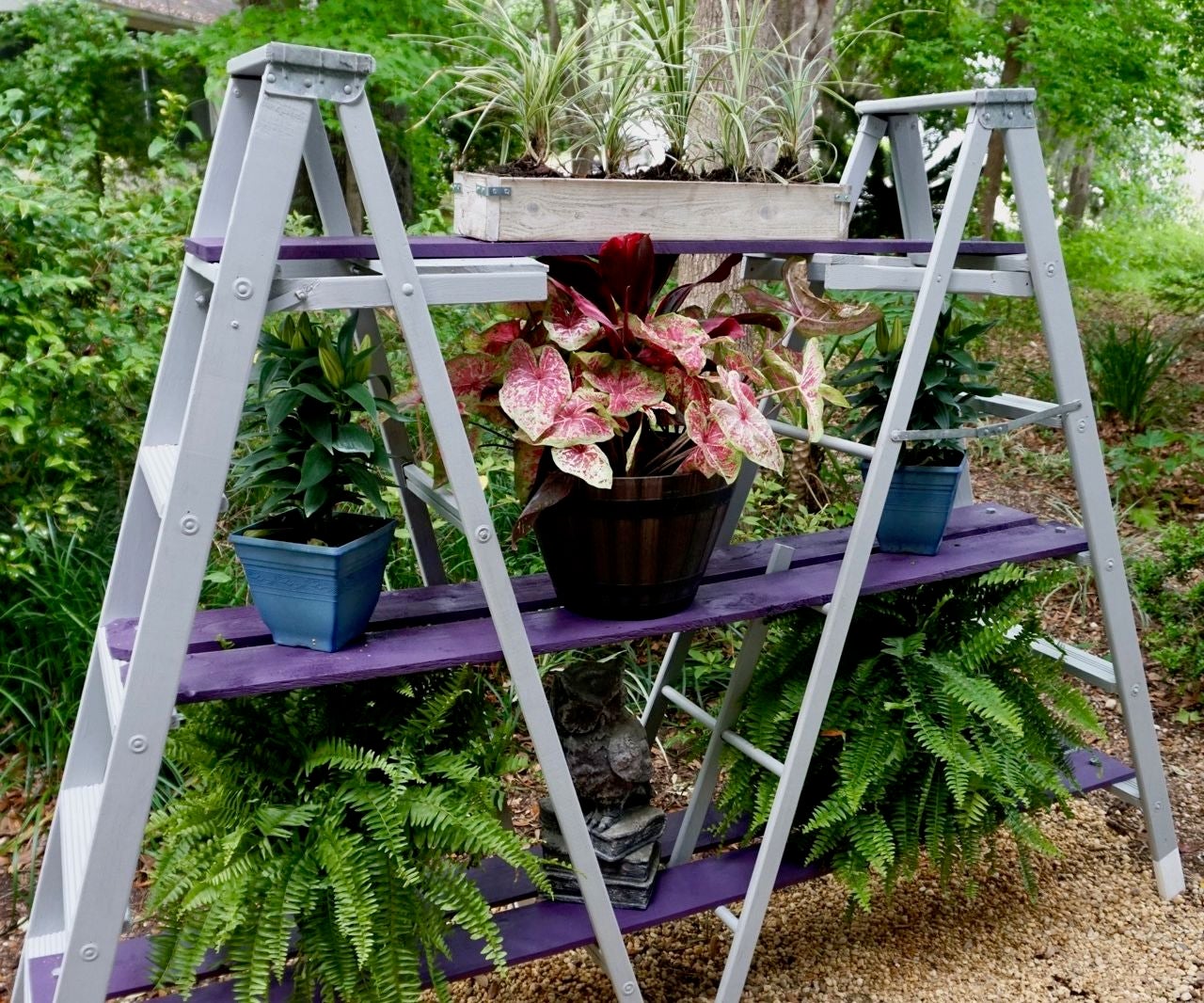 DIY A-Frame Ladder Plant Stand