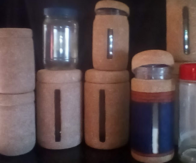 Up-cycle: Plastic Lined Wooden Jar With Window