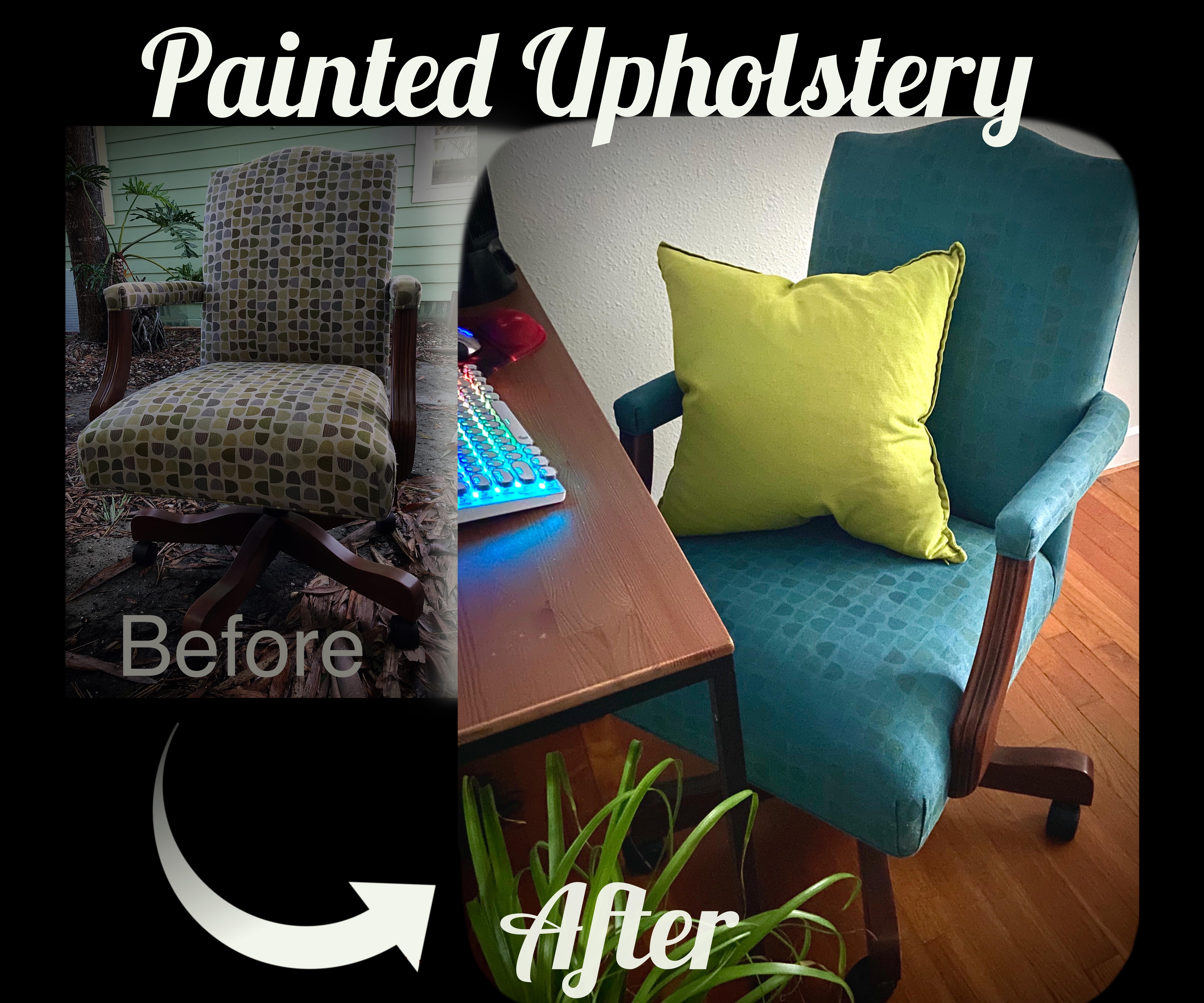Painted Upholstered Desk Chair 