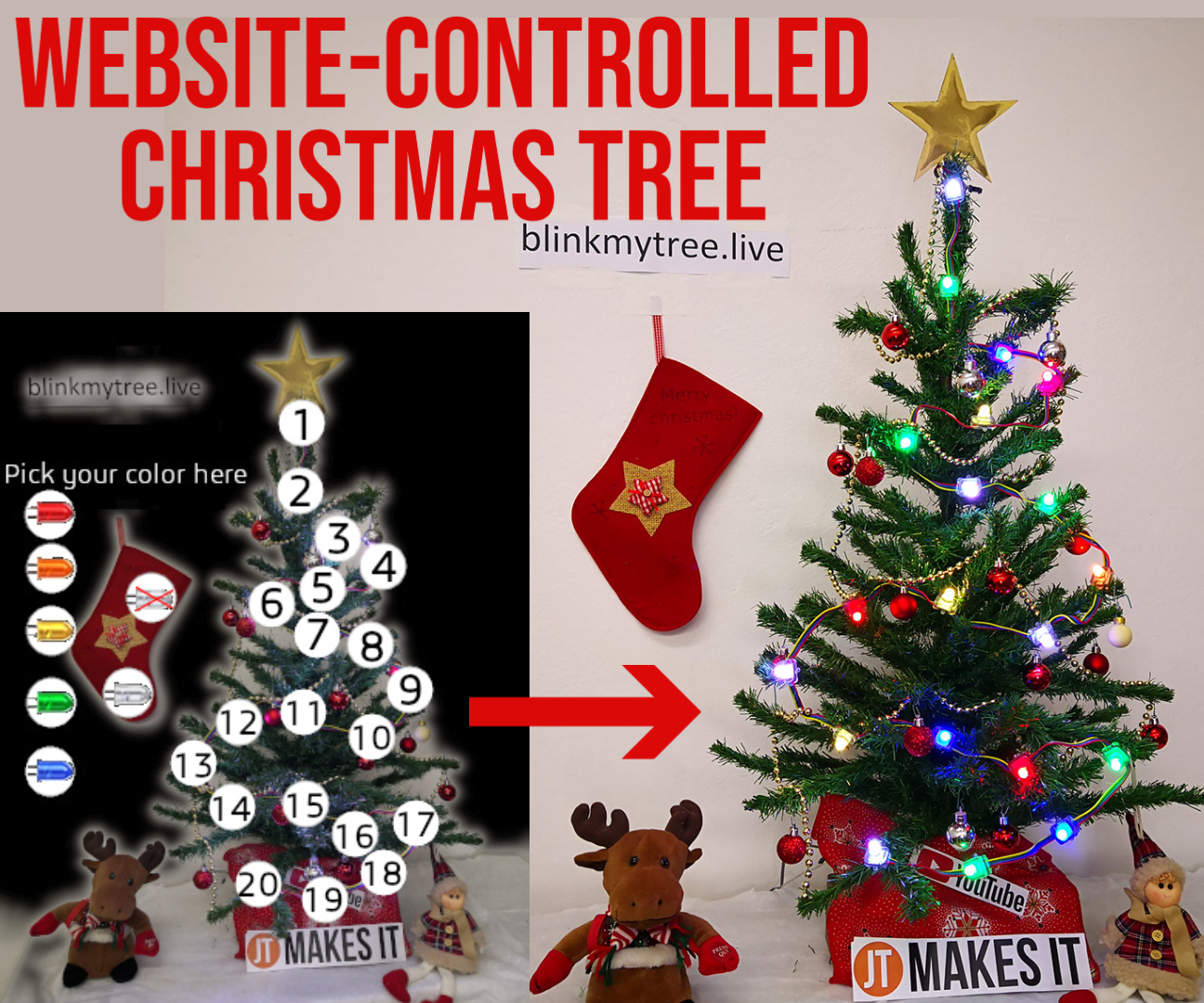 Website-Controlled Christmas Tree (Anyone Can Control It)