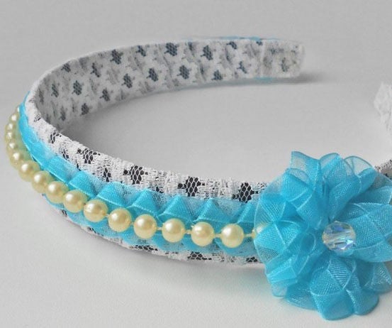 Headband With Lace and Beads