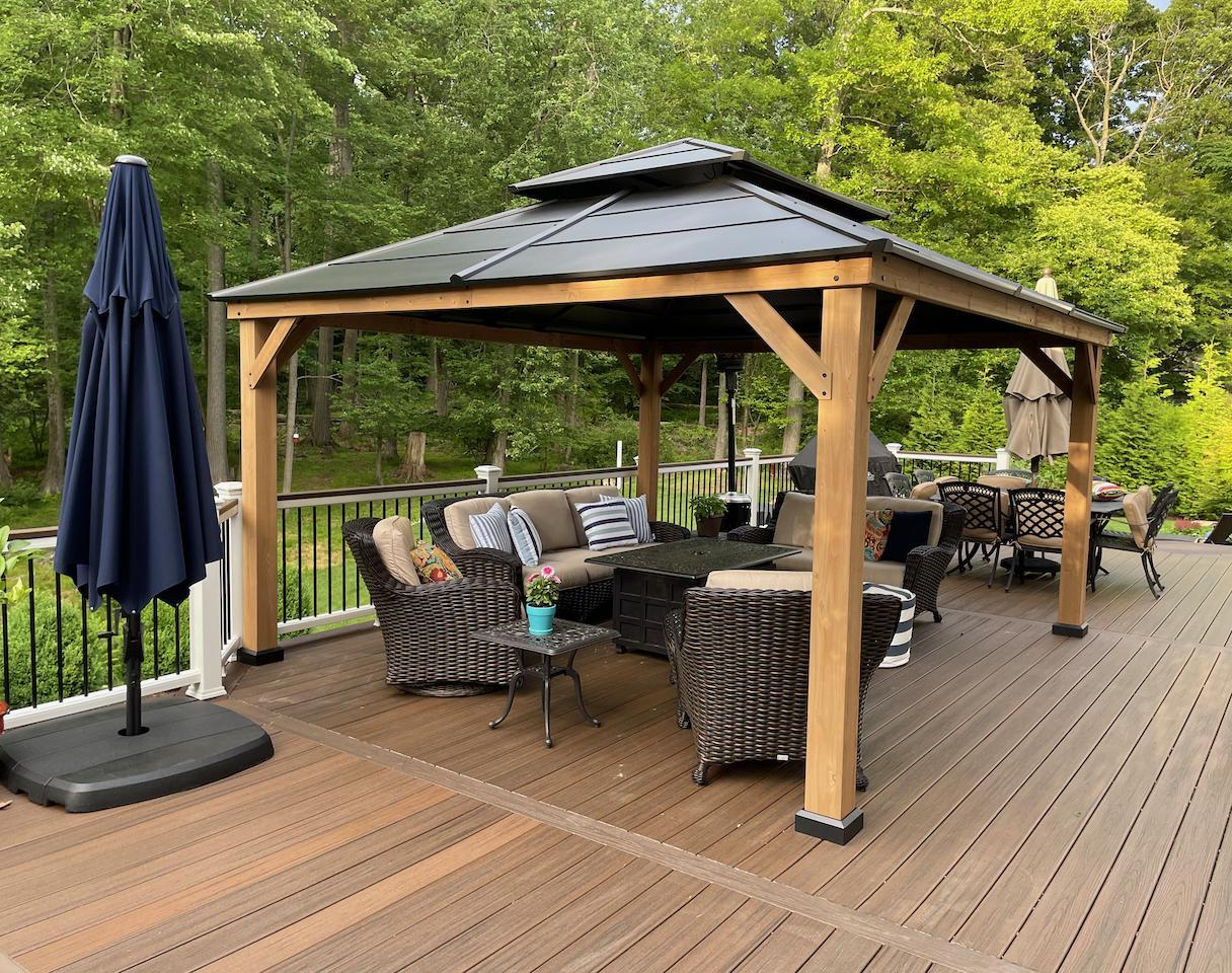 Outdoor Patio Cedar Framed Wood Gazebo