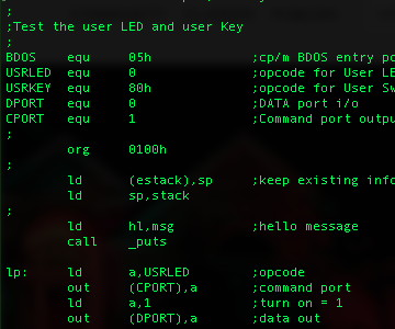 Z80-mbc2 Z80 Code Flash User LED