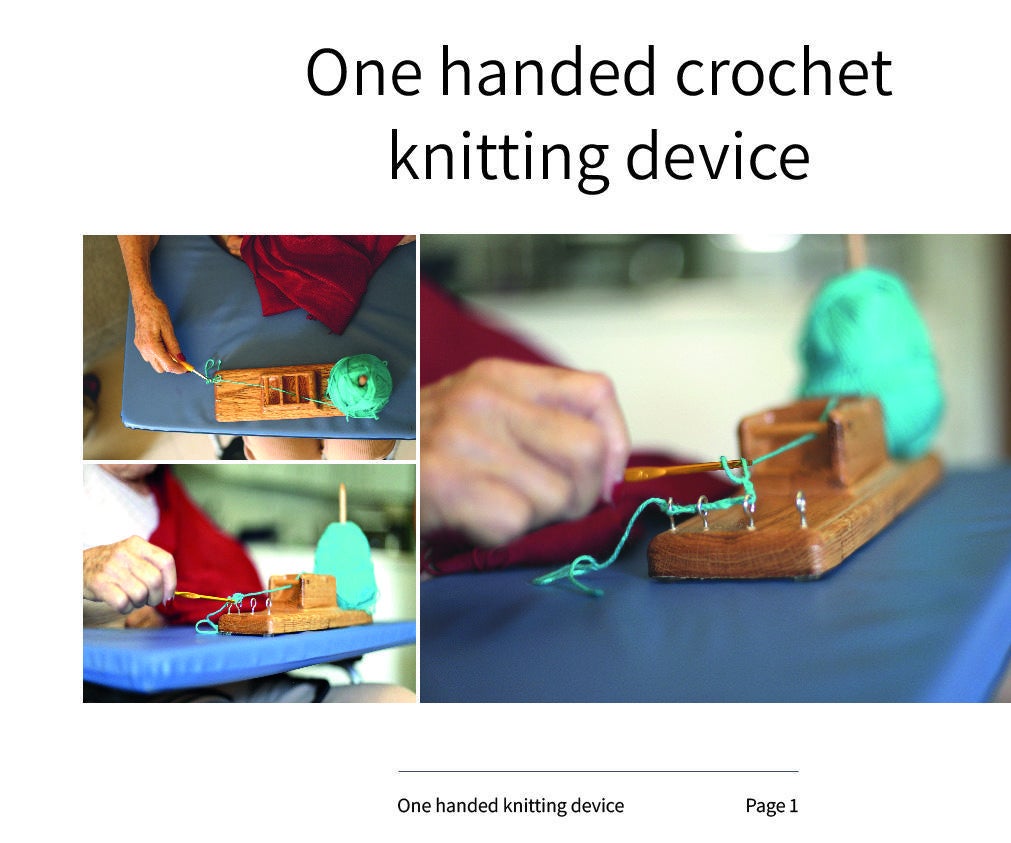 One Handed Crochet Knitting Device