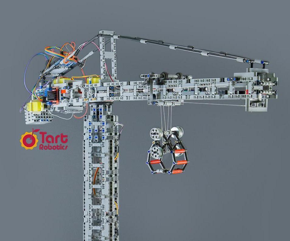 A Fully Functional Tower Crane Desktop Replica With Arduino, 3D Printed, and Lego-compatible Parts