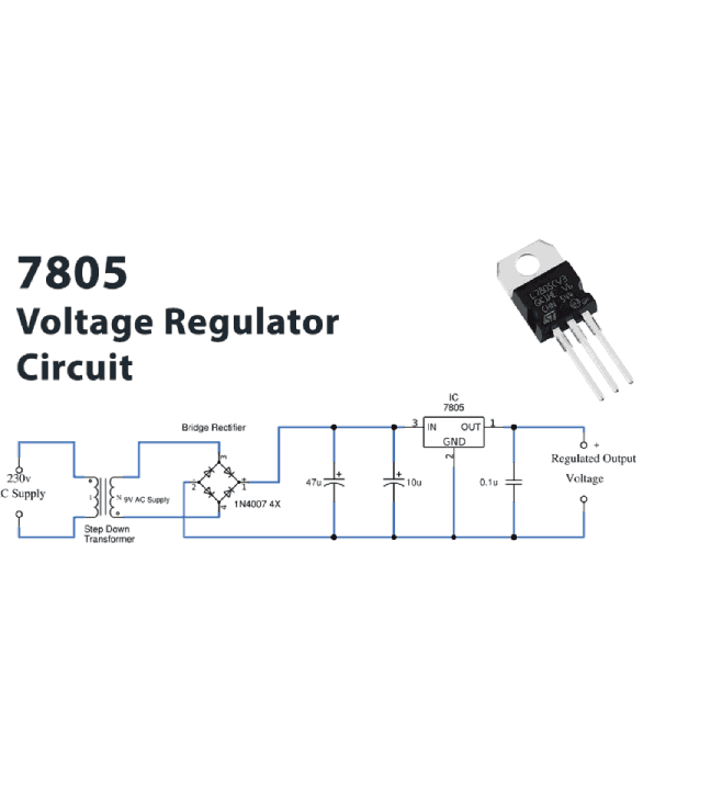 Designing a 5V Voltage Regulator Circuit With L7805CV
