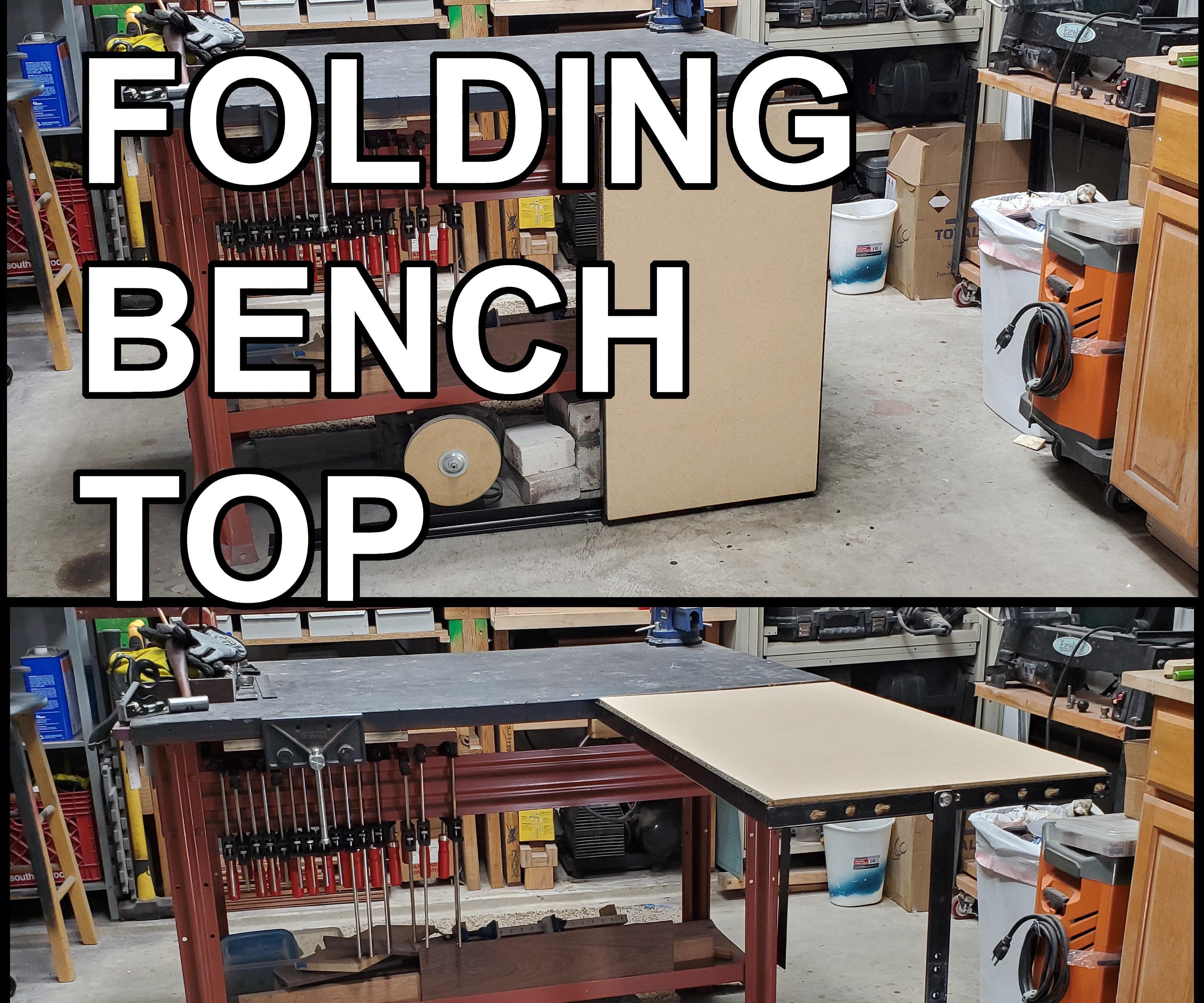 Folding Bench Top Extension Made From Recycled Bed Frame