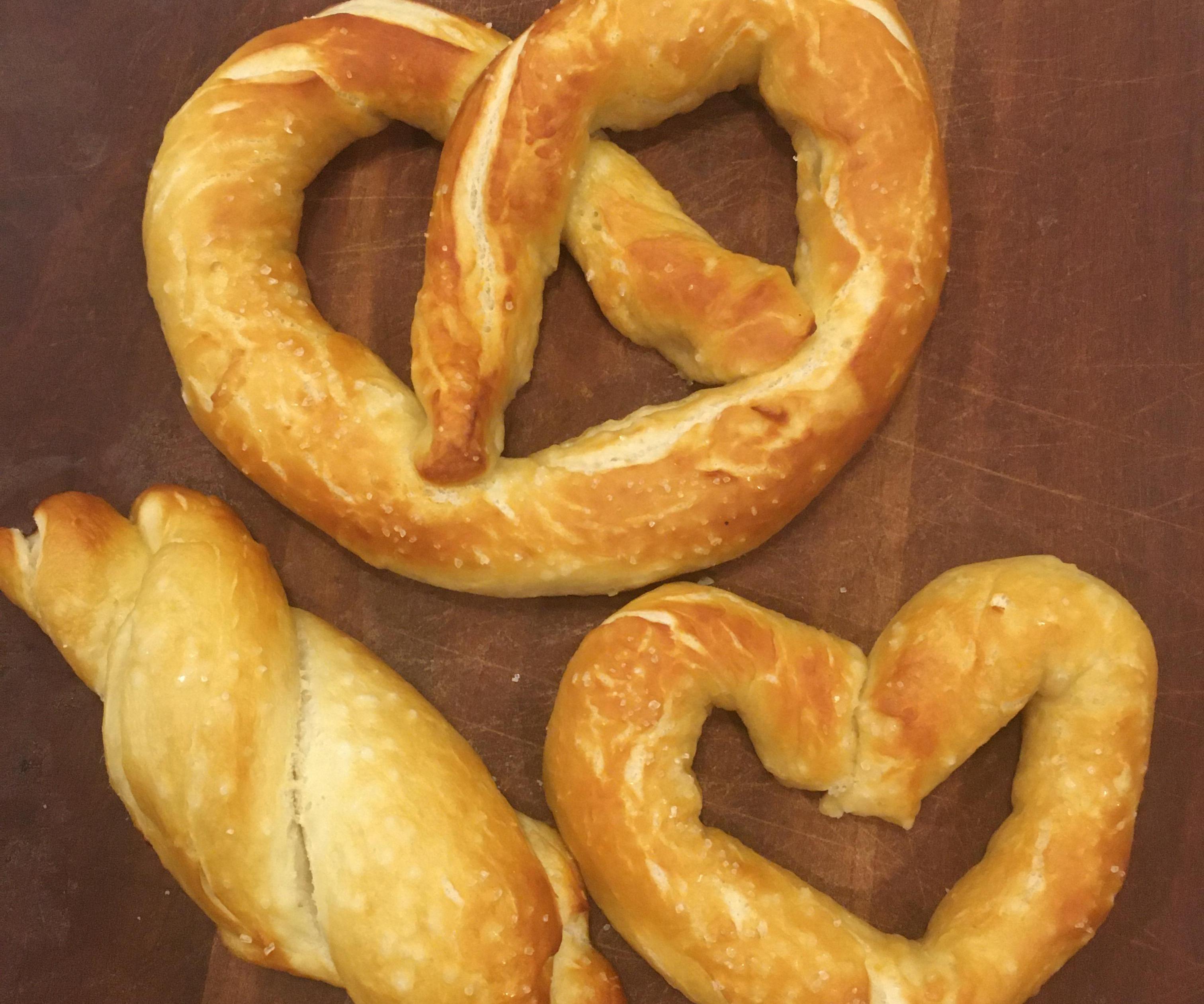 Homemade Pretzel Shapes With Sauces