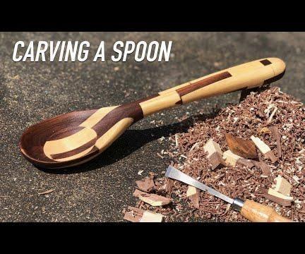 Pixelated Wooden Spoon Carving