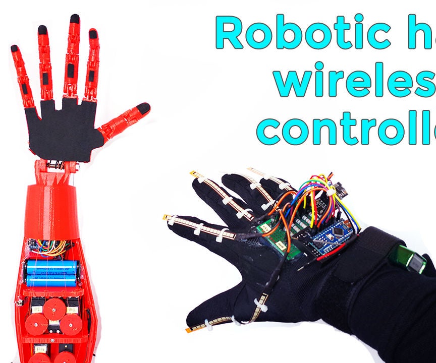 Robotic Hand With Wireless Glove Controlled | NRF24L01+ | Arduino