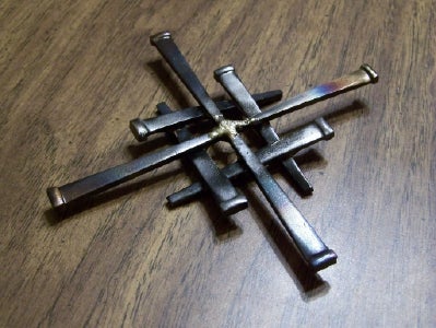 Jerusalem Cross of Welded Concrete Nails