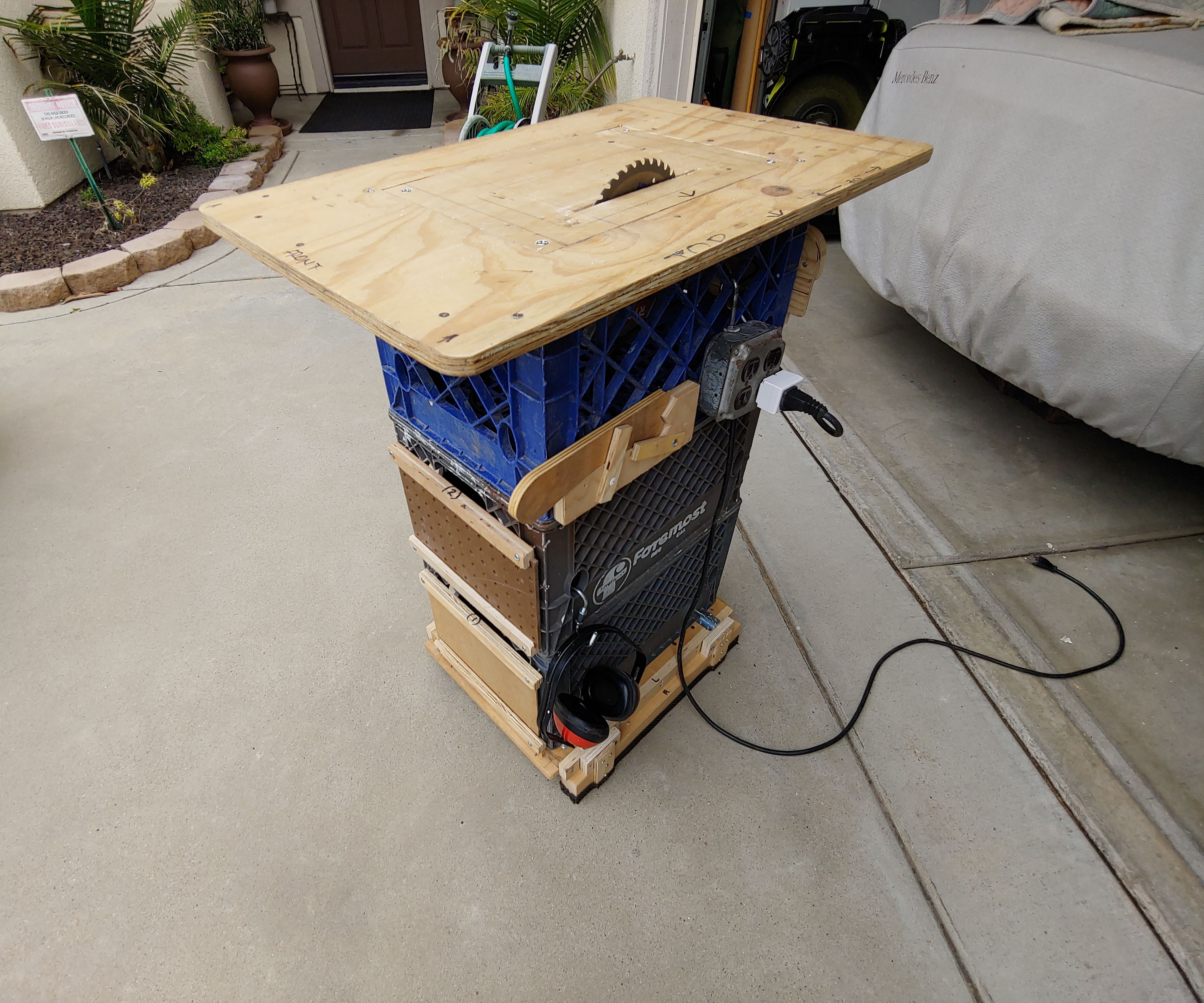 Plastic Crate Table Saw