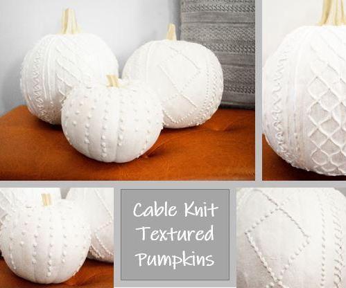 Cable Knit Textured Pumpkins