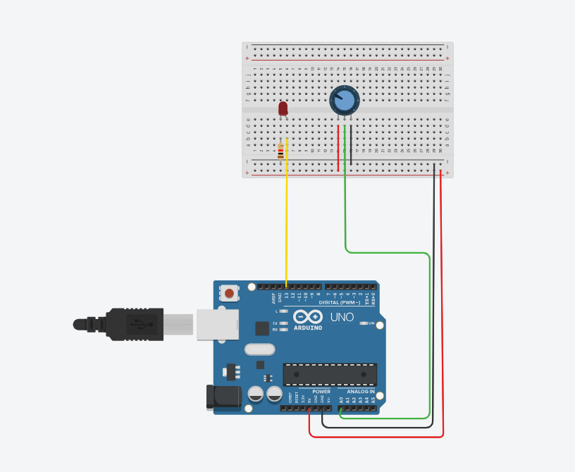 Monitoring Potentiometer Values Using Arduino's Analog Input