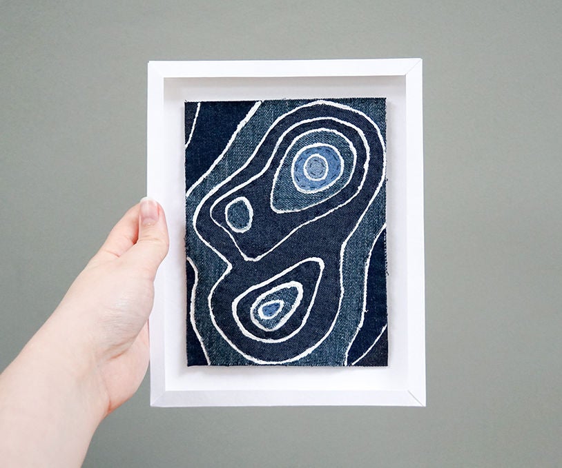 DIY Topographic Map in Denim | Fun Recycling Project | Wall Art