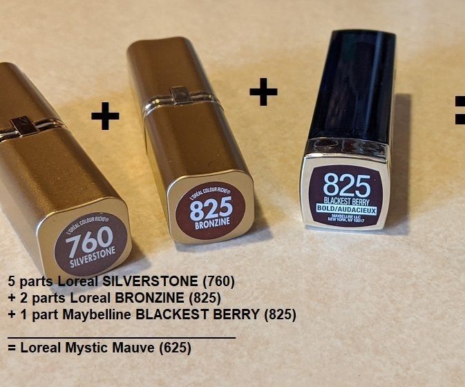 Make Match to Discontinued Lipstick - Loreal Mystic Mauve 625 Example