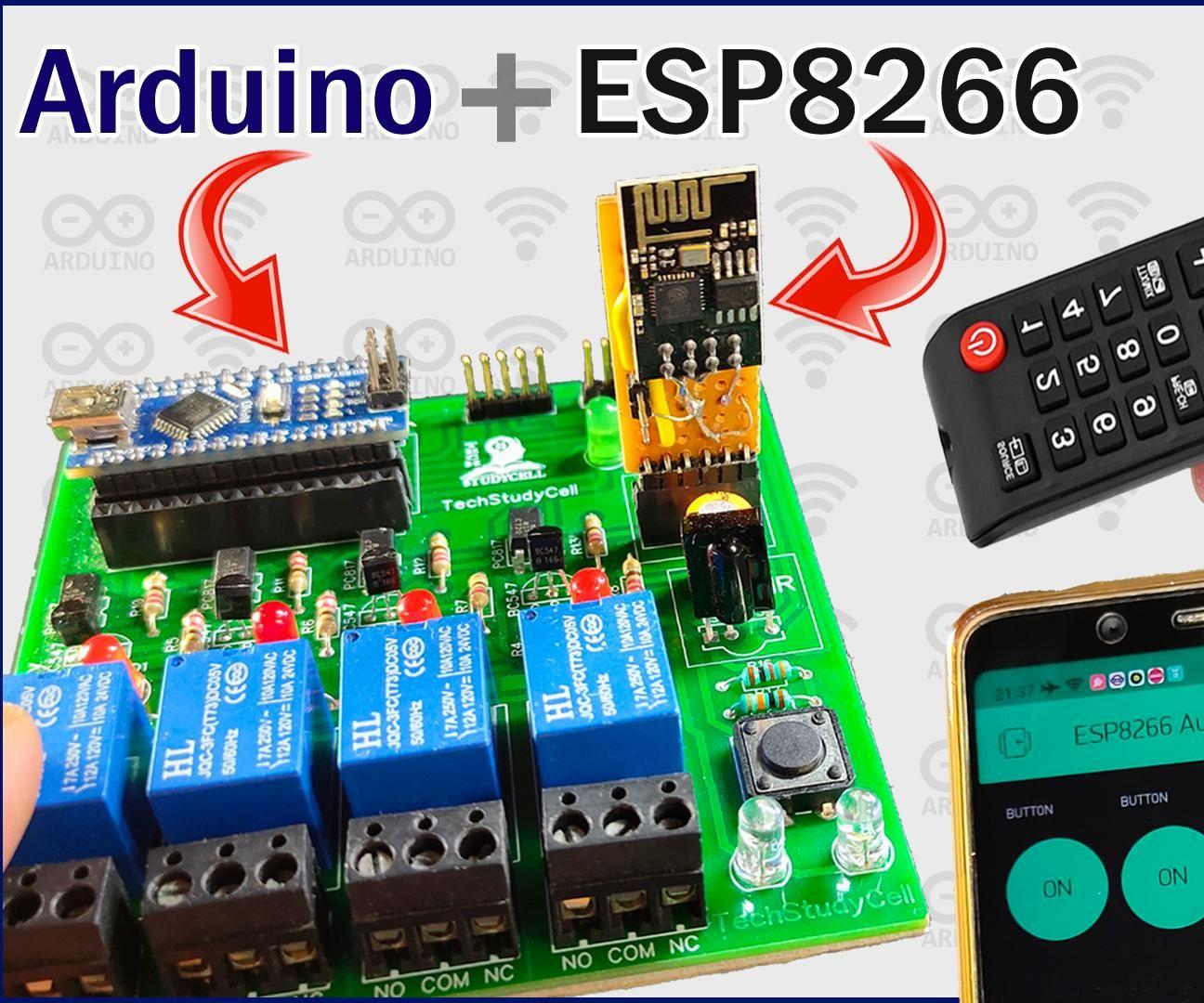 Arduino ESP8266 Control Relay Module With Blynk & IR Remote | Real-Time Feedback