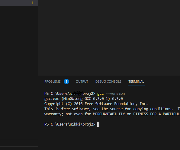 Installed Gcc for W10 for Visual Studio Code