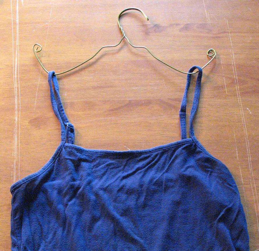 Recycle Dry Cleaner's Pant Hangers Into Camisole Hangers