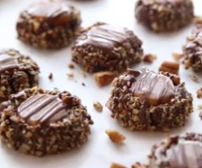 Gingerbread Turtle Thumbprint Cookies