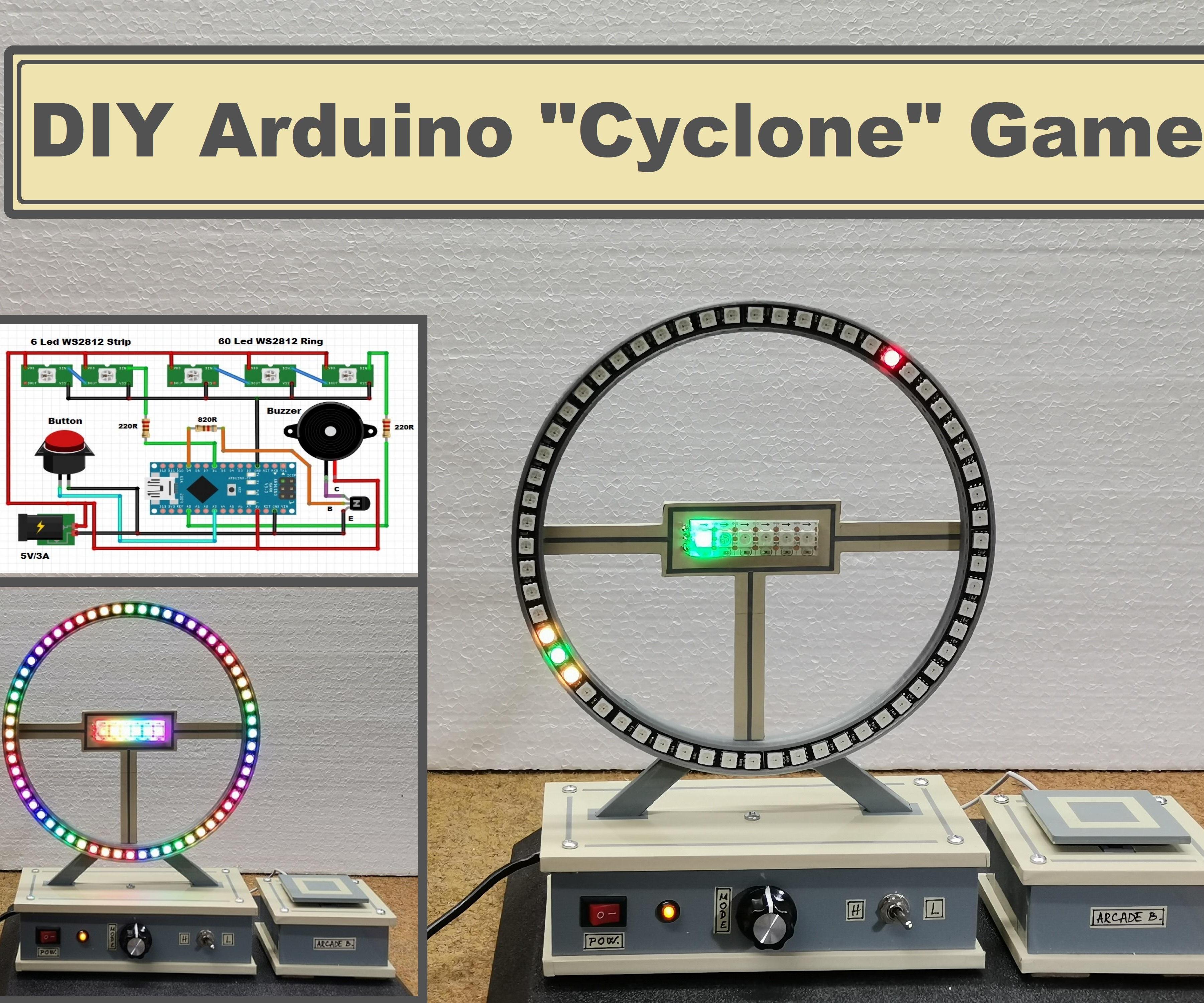 DIY Arduino Cyclone Game With WS2812B Led Ring