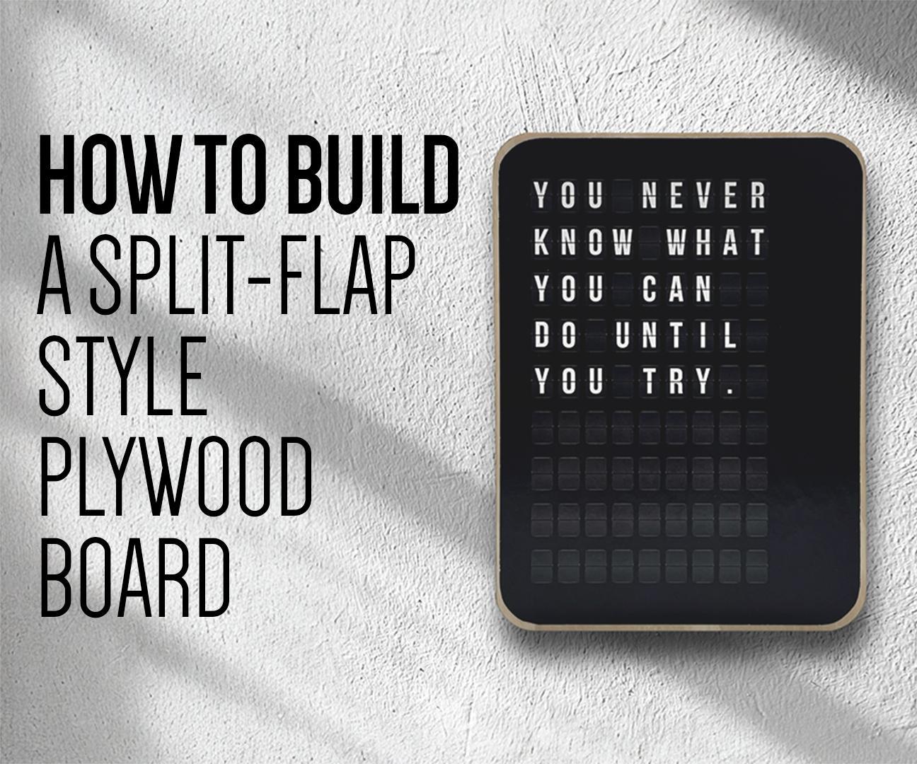 Split-Flap Style Plywood Board Artwork
