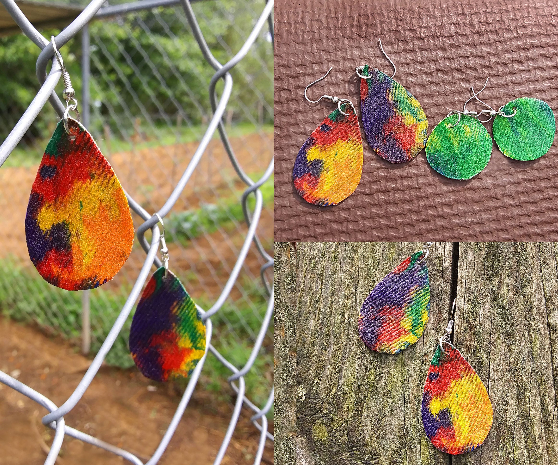 Tie Dye Melted Crayon Jewelry