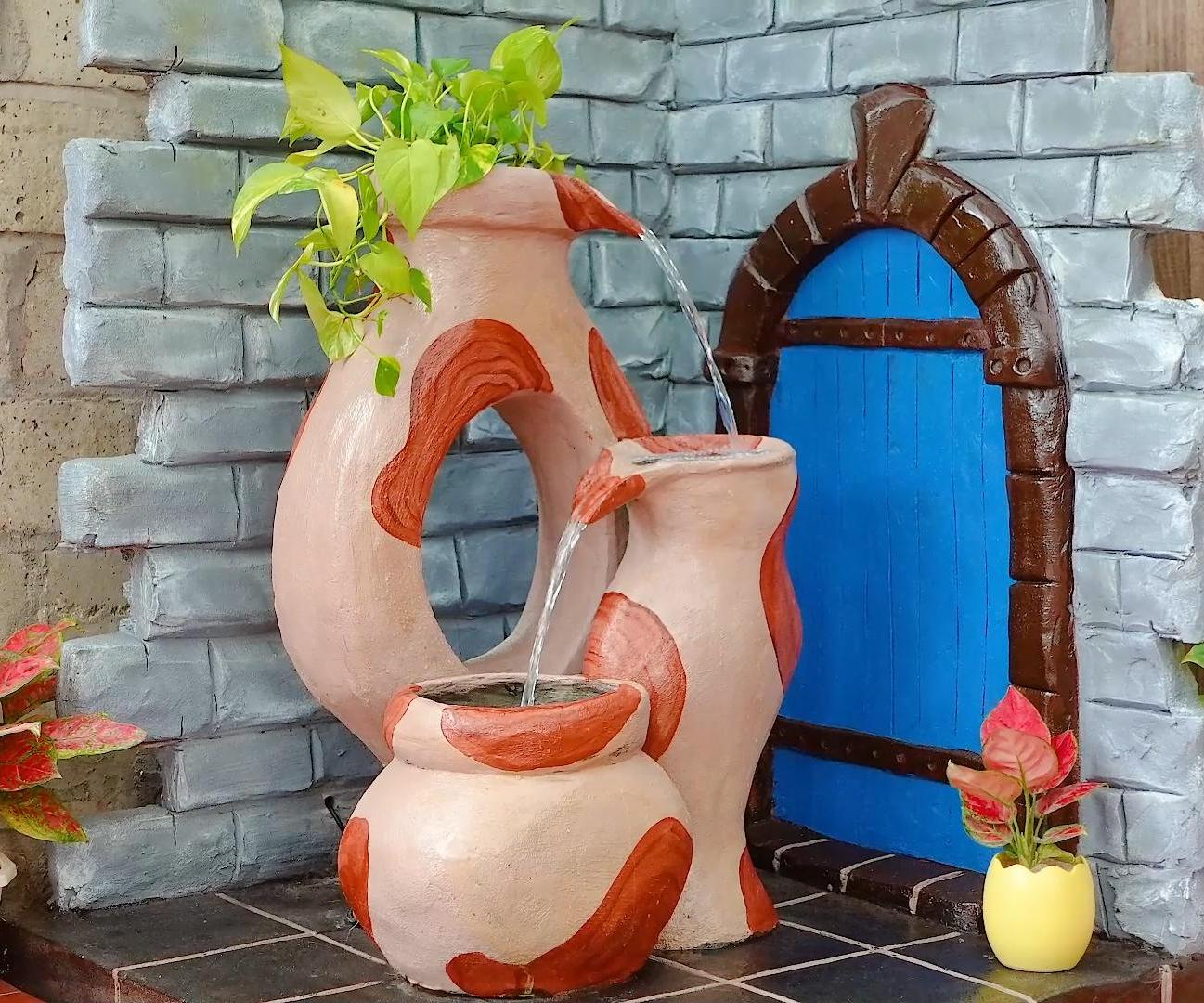 Rustic Pot Fountain: a Handcrafted Oasis for Home