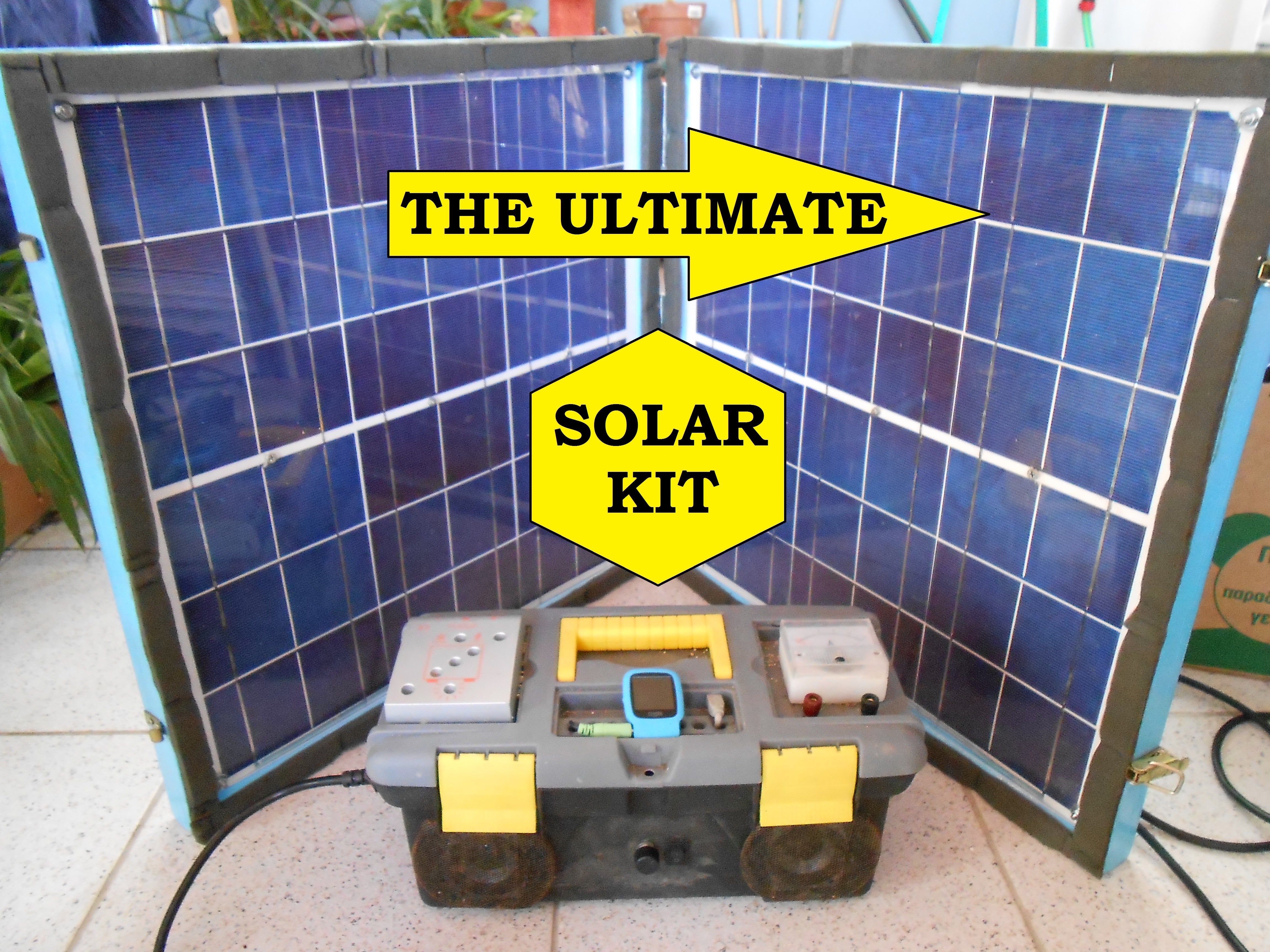 Backup Energy Saver All in One Kit Powered From a Folding Mobile Solar Panel