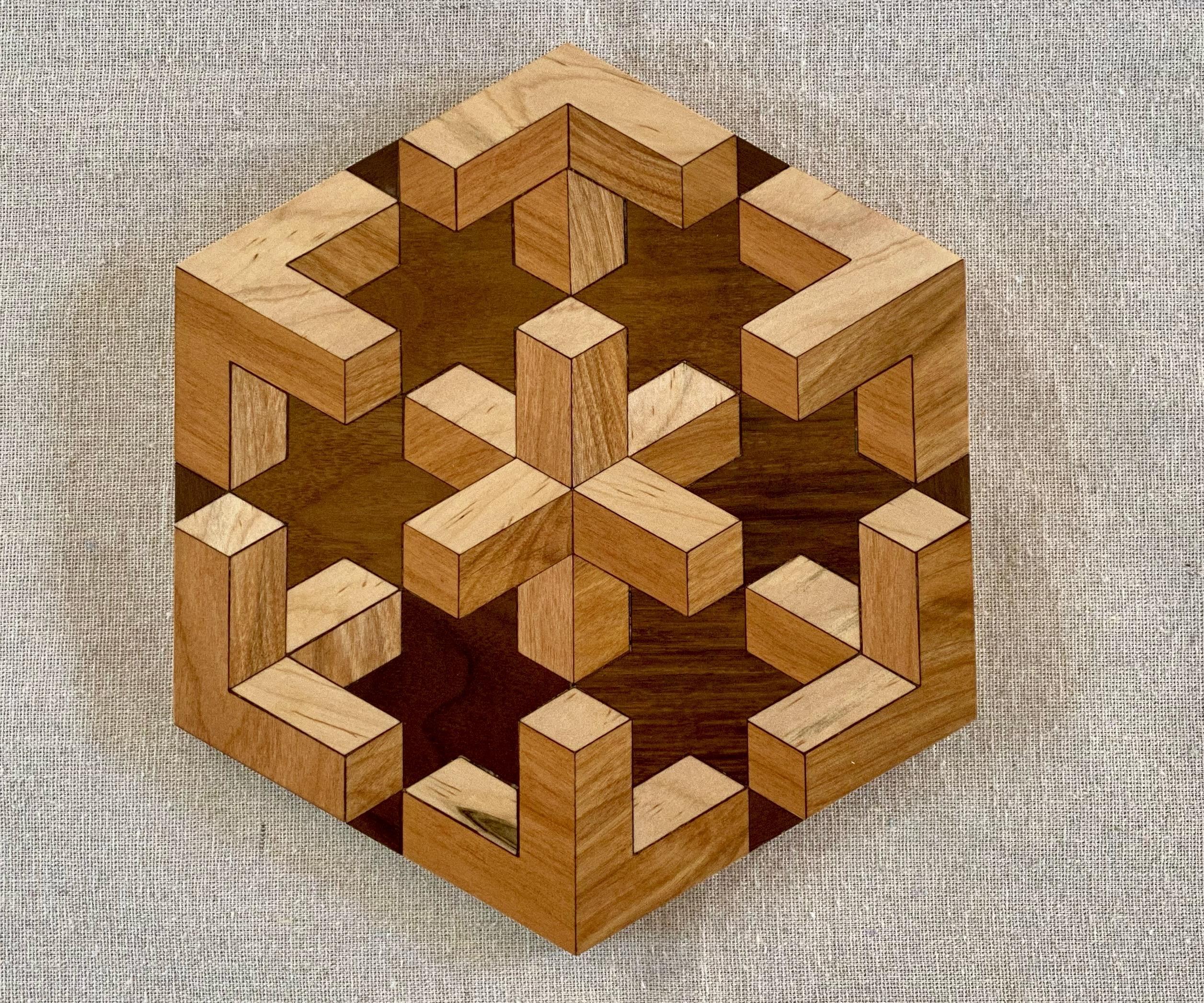 3d Optical Illusion Wood Art