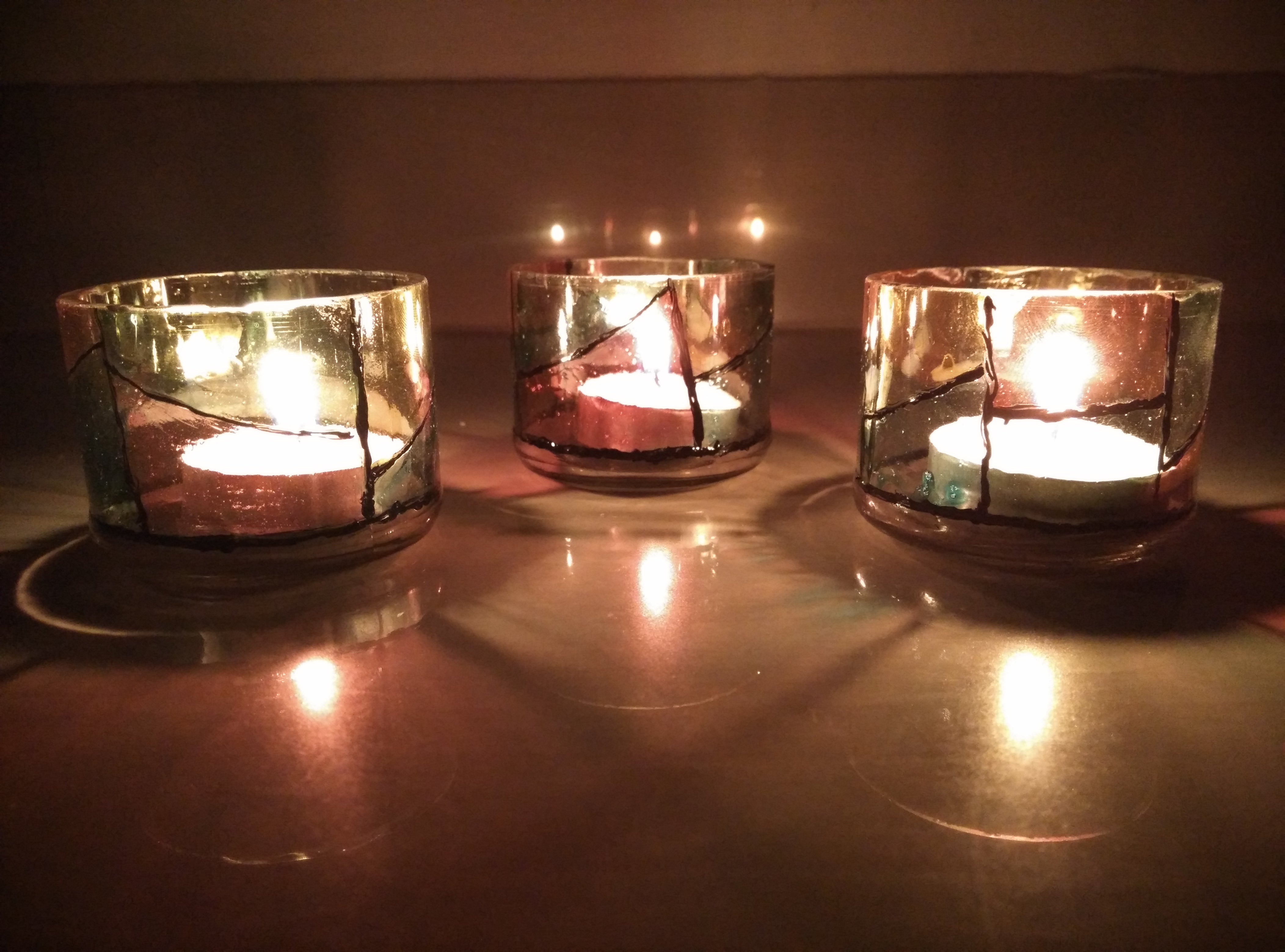 Tea Lights Out of Old Bottles