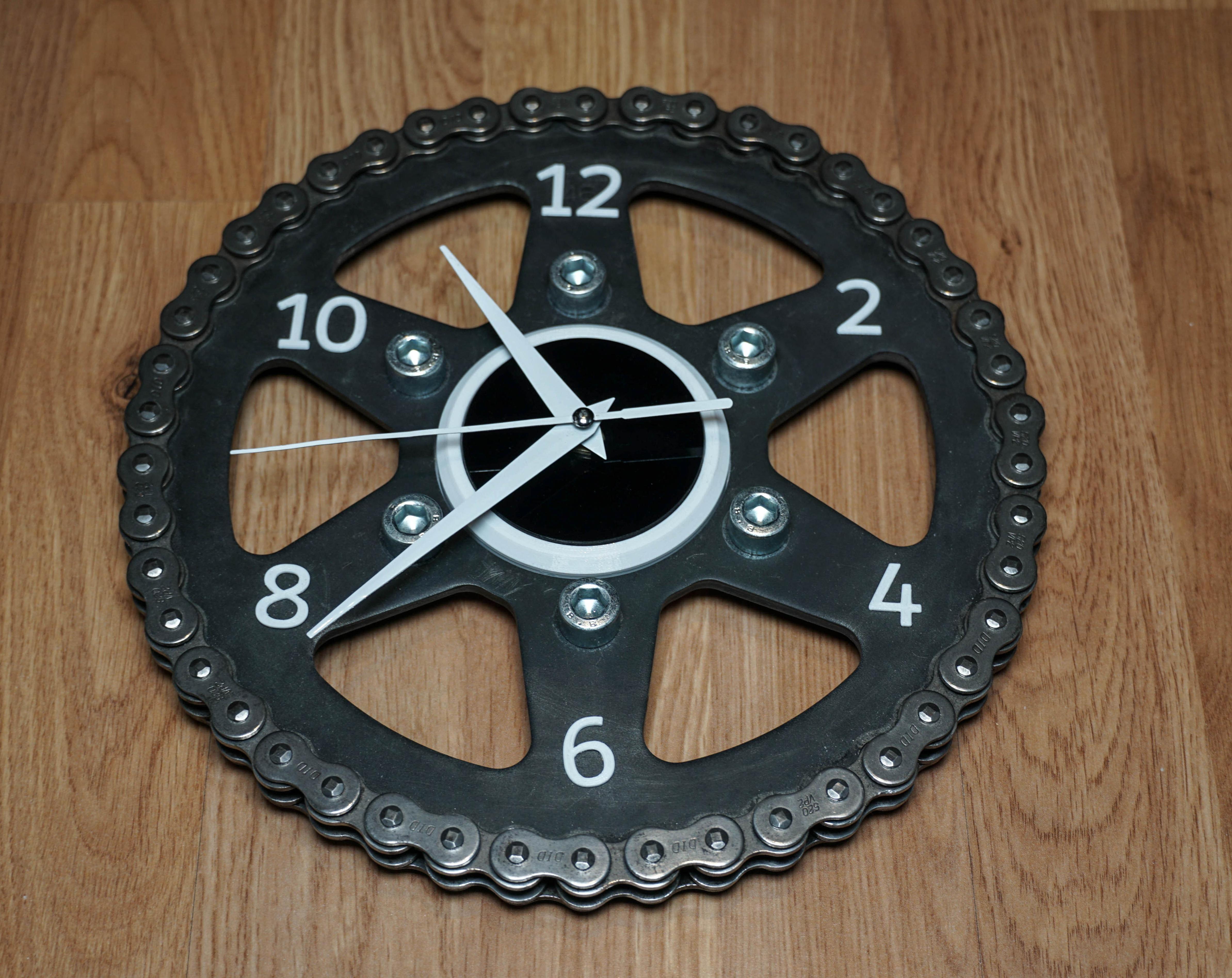 Motorcycle Chain + Sprocket Clock